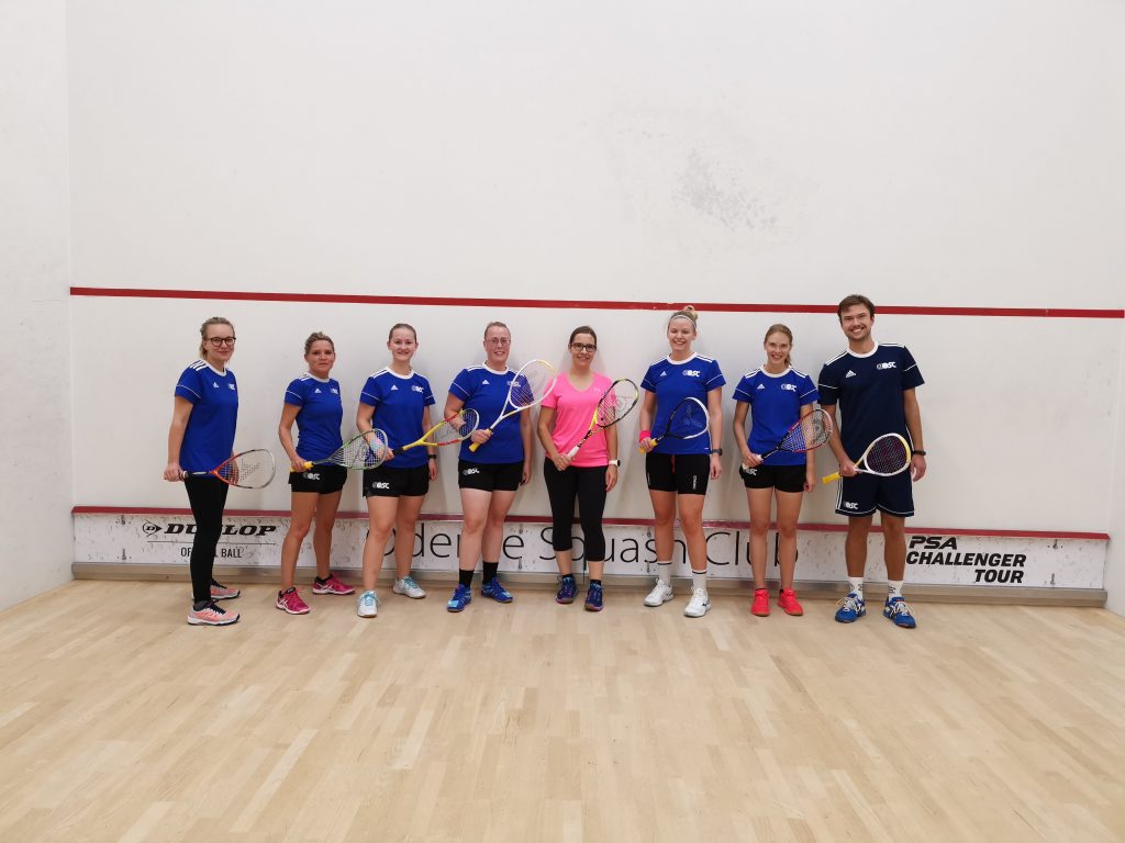 Women's session during Women's Squash Week, in 'bubbles' of 8 for current safety measures