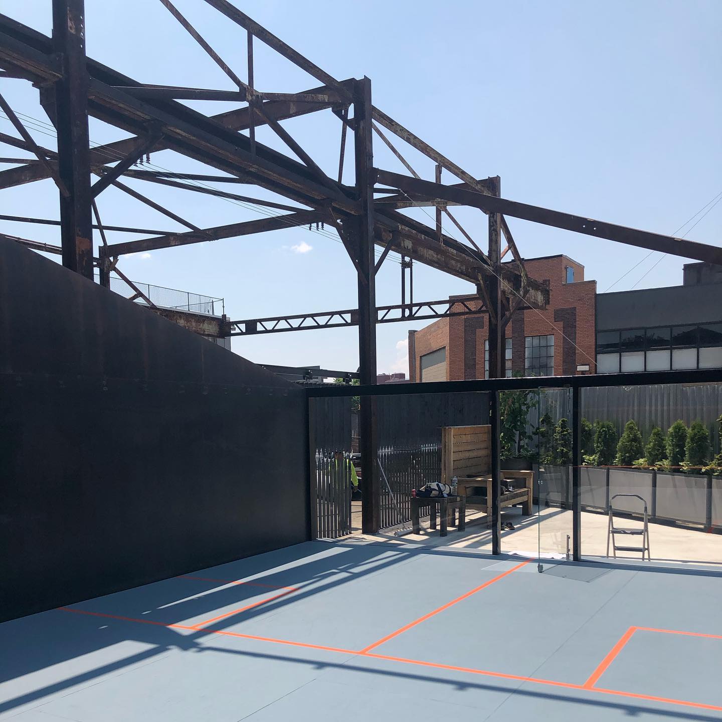 New York outdoor steel squash court
