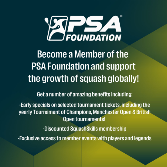 Become a Member of the PSA Foundation and support the growth of squash globally!